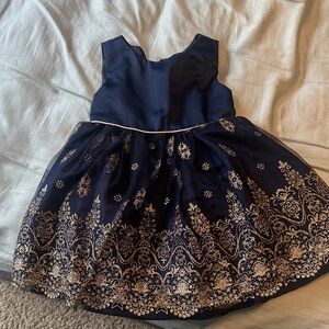 Rare Editions Navy and Gold Formal Dress